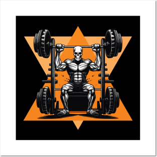 Skeleton Gym Workout Halloween Design Posters and Art